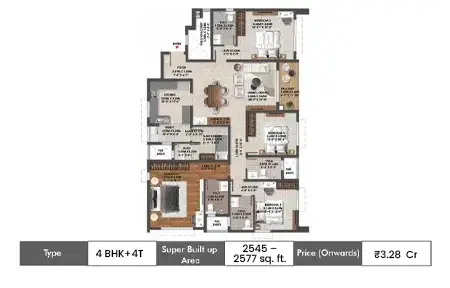 4 BHK + 4T + Maid SqFt